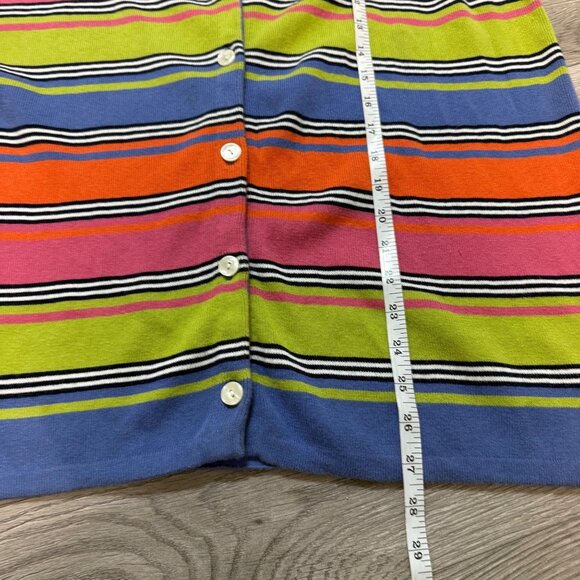 Susan Bristol Cardigan Sweater Vest Knit Size L Retro Stripes Tank Top Rainbow - Picture 6 of 8